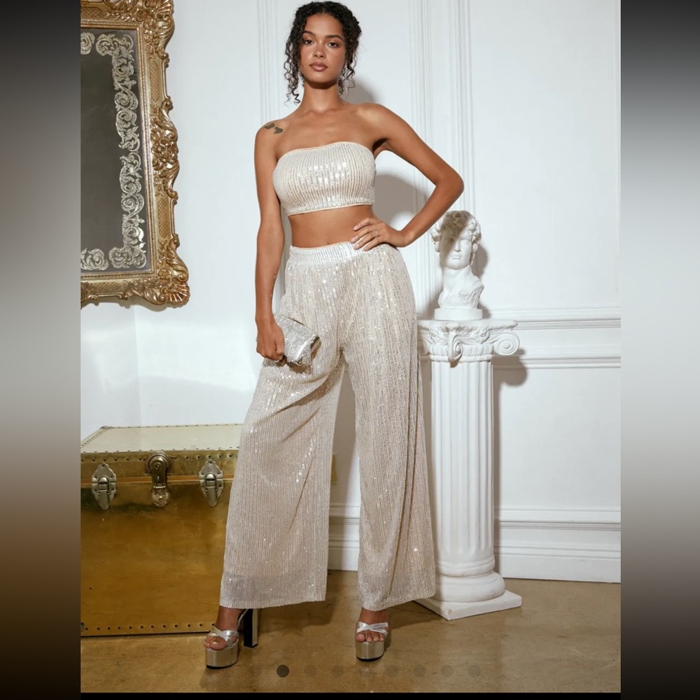Cider Champagne Sequinned Pants